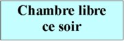Chambres libres
